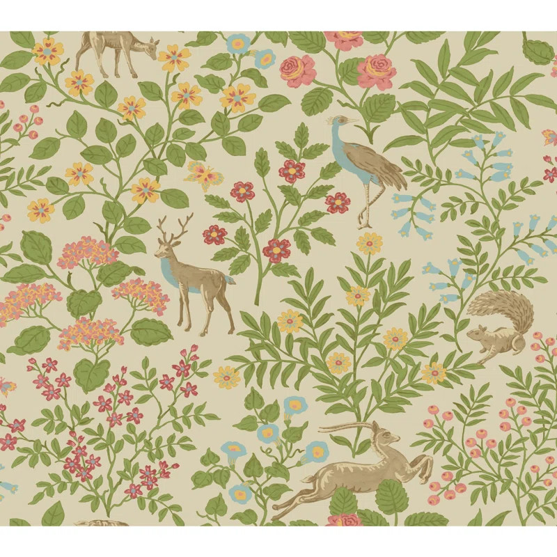 Woodland Floral Peel & Stick Wallpaper | Wayfair North America