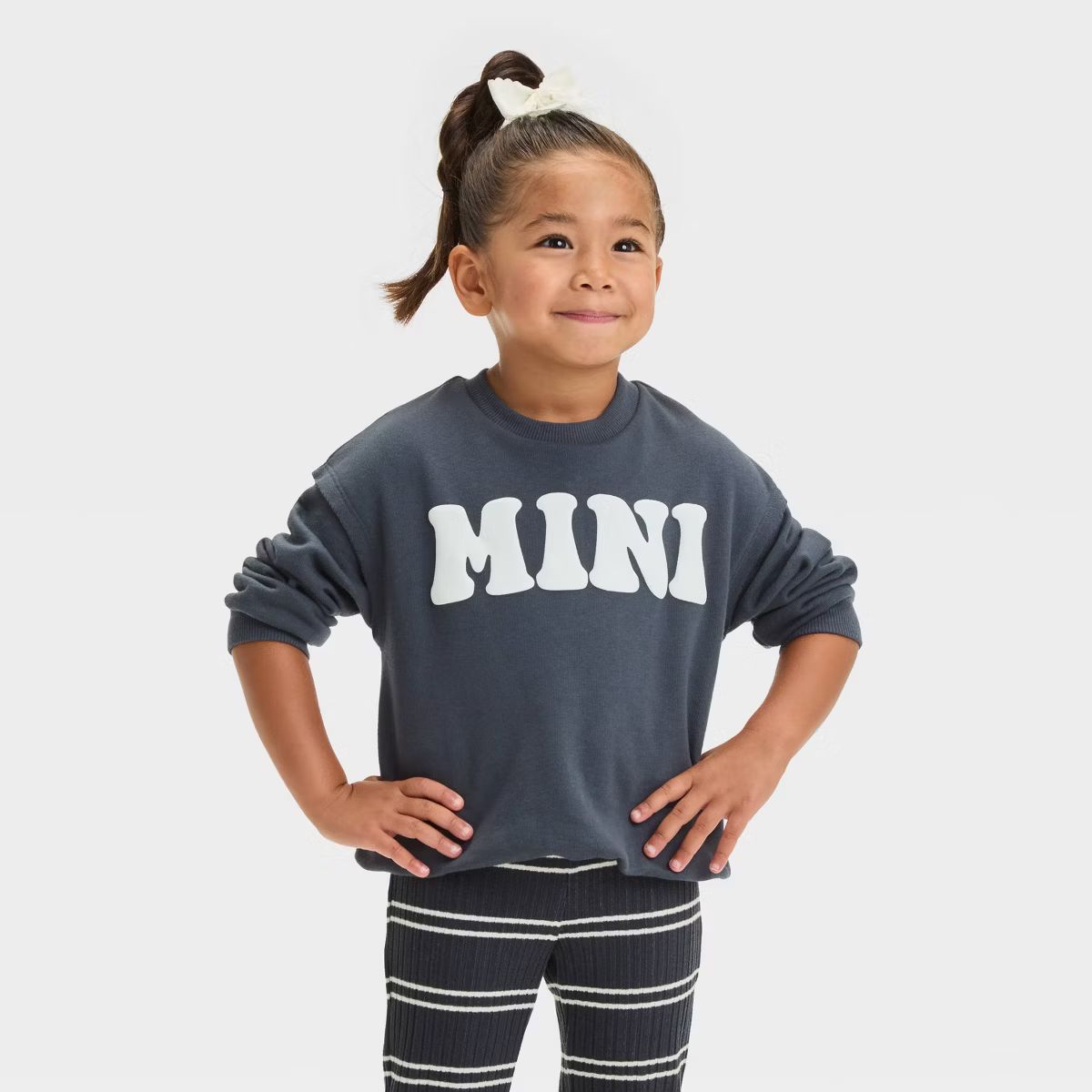 Grayson Mini Toddler Girls' Flower French Terry Crewneck Sweatshirt - Gray | Target