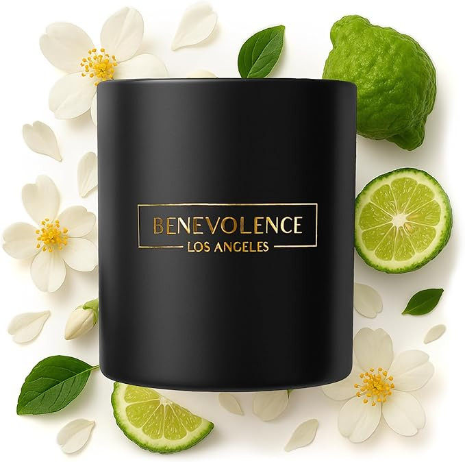 Benevolence LA Bergamot & Jasmine Christmas Scented Candles | Soy Candles, Black Candle for Home ... | Amazon (US)