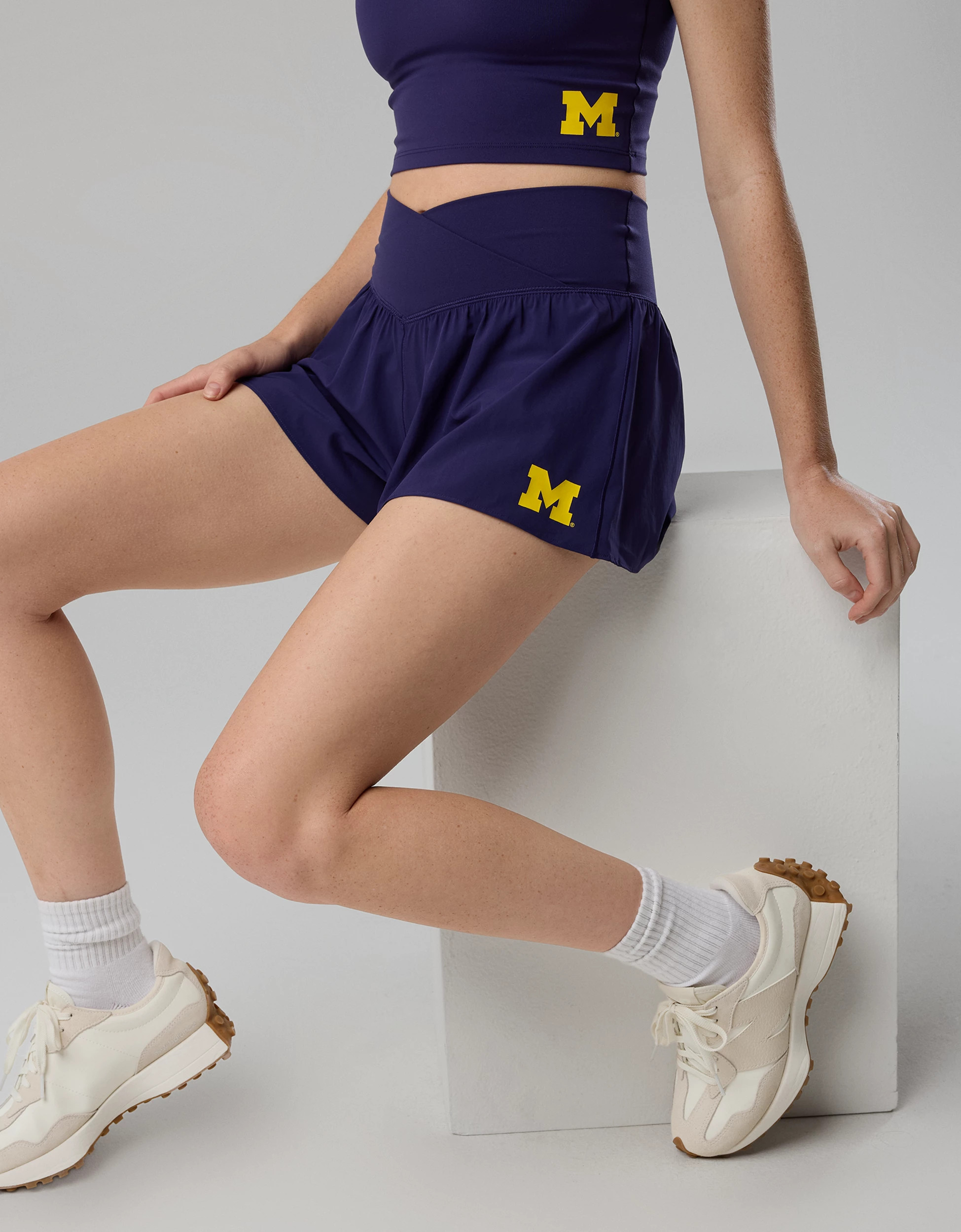 Michigan Wolverines OFFLINE By Aerie Crossover Flowy Short | Aerie