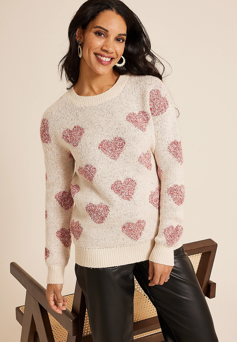 Heart Crew Neck Sweater | Maurices