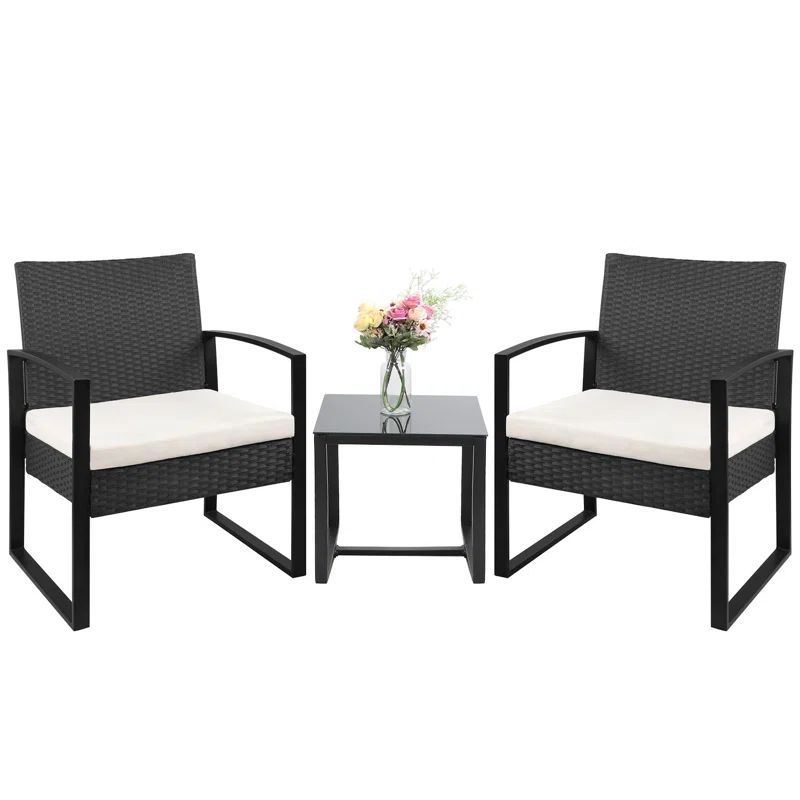 Moncure Wicker/Rattan Seating Group with Cushions | Wayfair North America