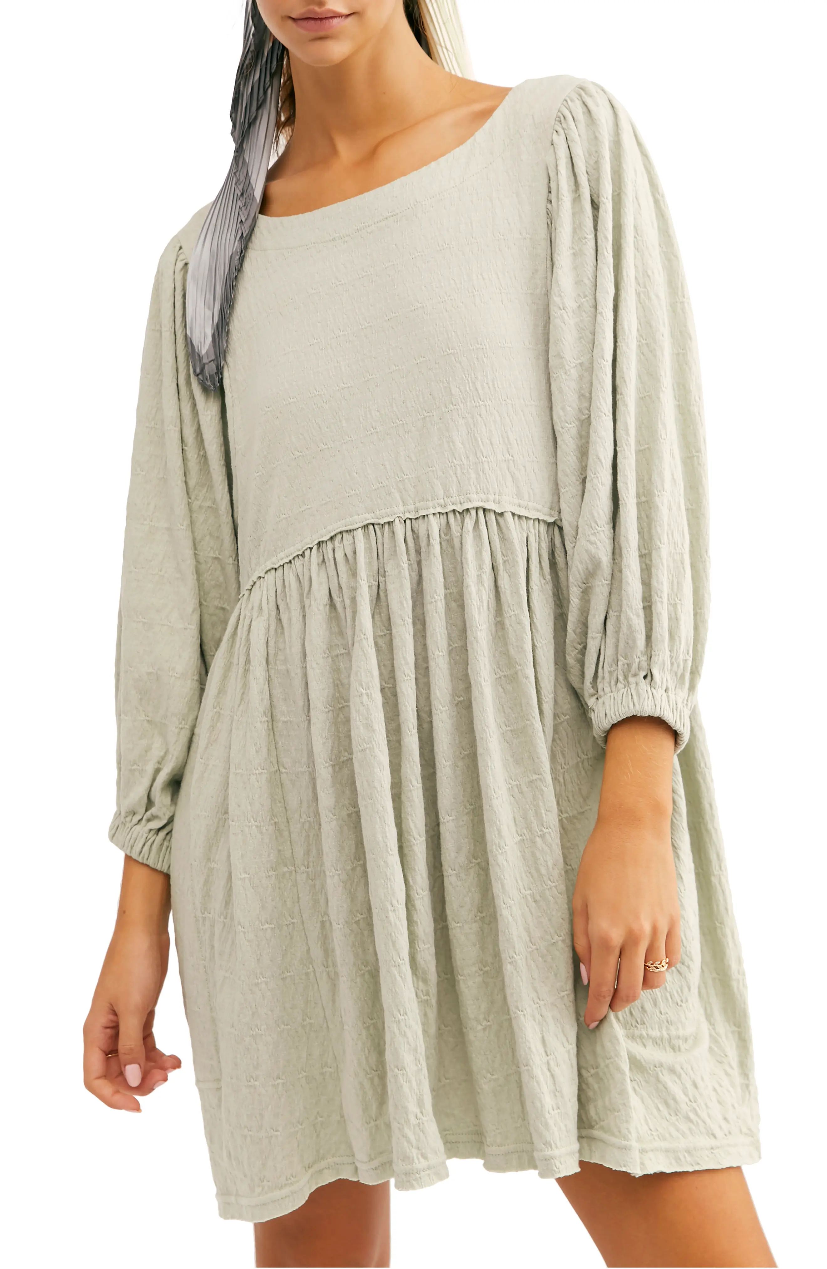 Women's Endless Summer By Free People Get Obsessed Babydoll Tunic Dress, Size Medium - Green | Nordstrom