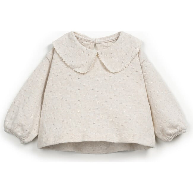 Play Up | Pointelle Sweater, (Beige, Size 12M) | Maisonette | Maisonette