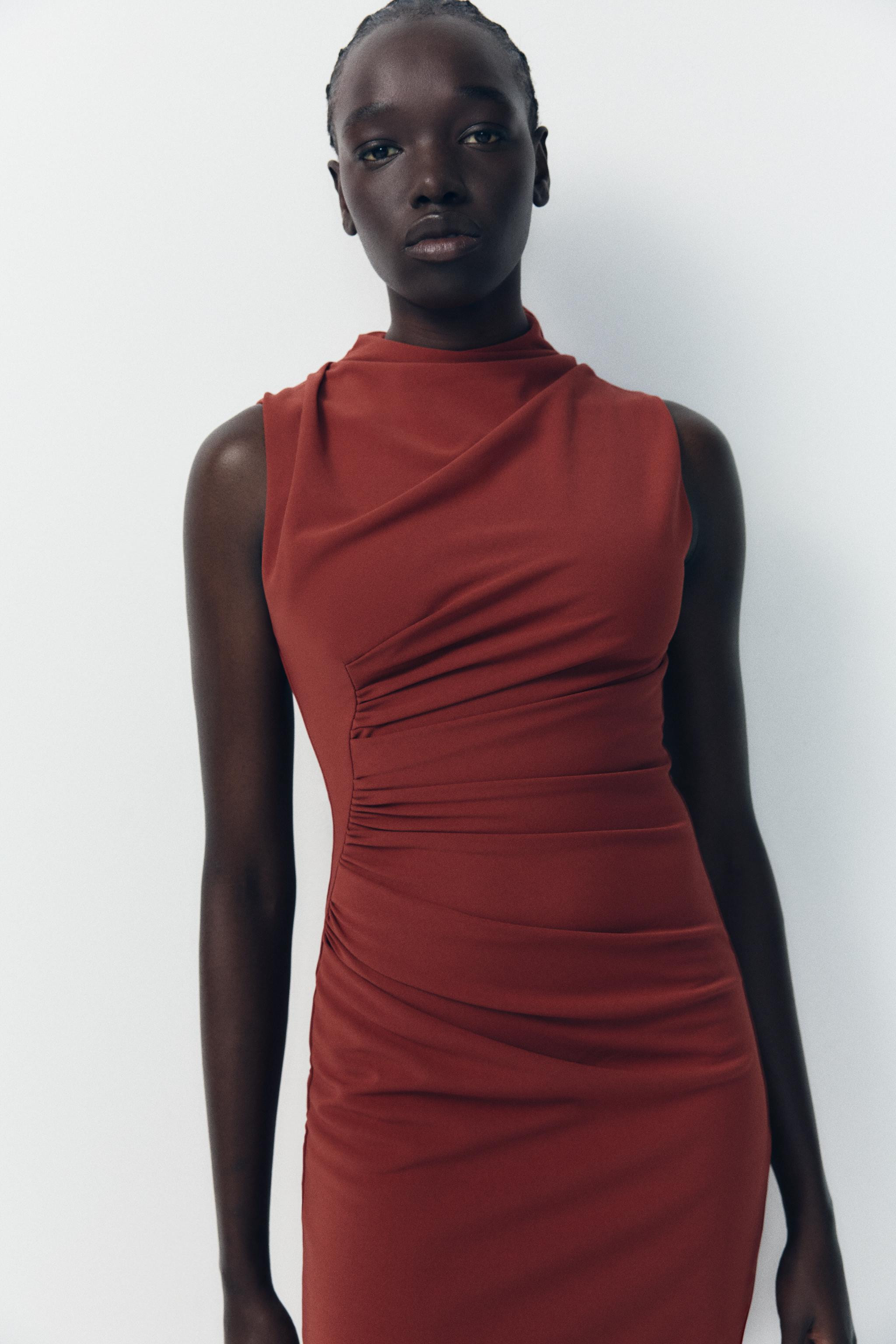 DRAPED MIDI DRESS | Zara US