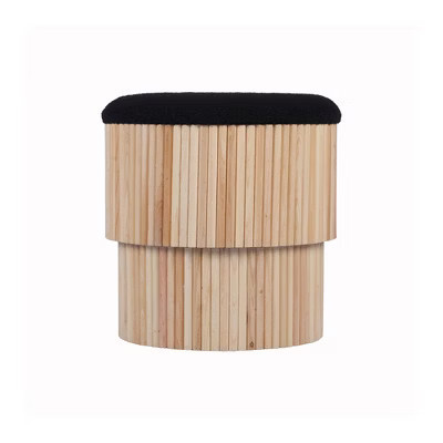 TOV FurnitureSagano Tiered Storage Ottoman Black 15.6"W x 15.6"D x 16.1"H | Target