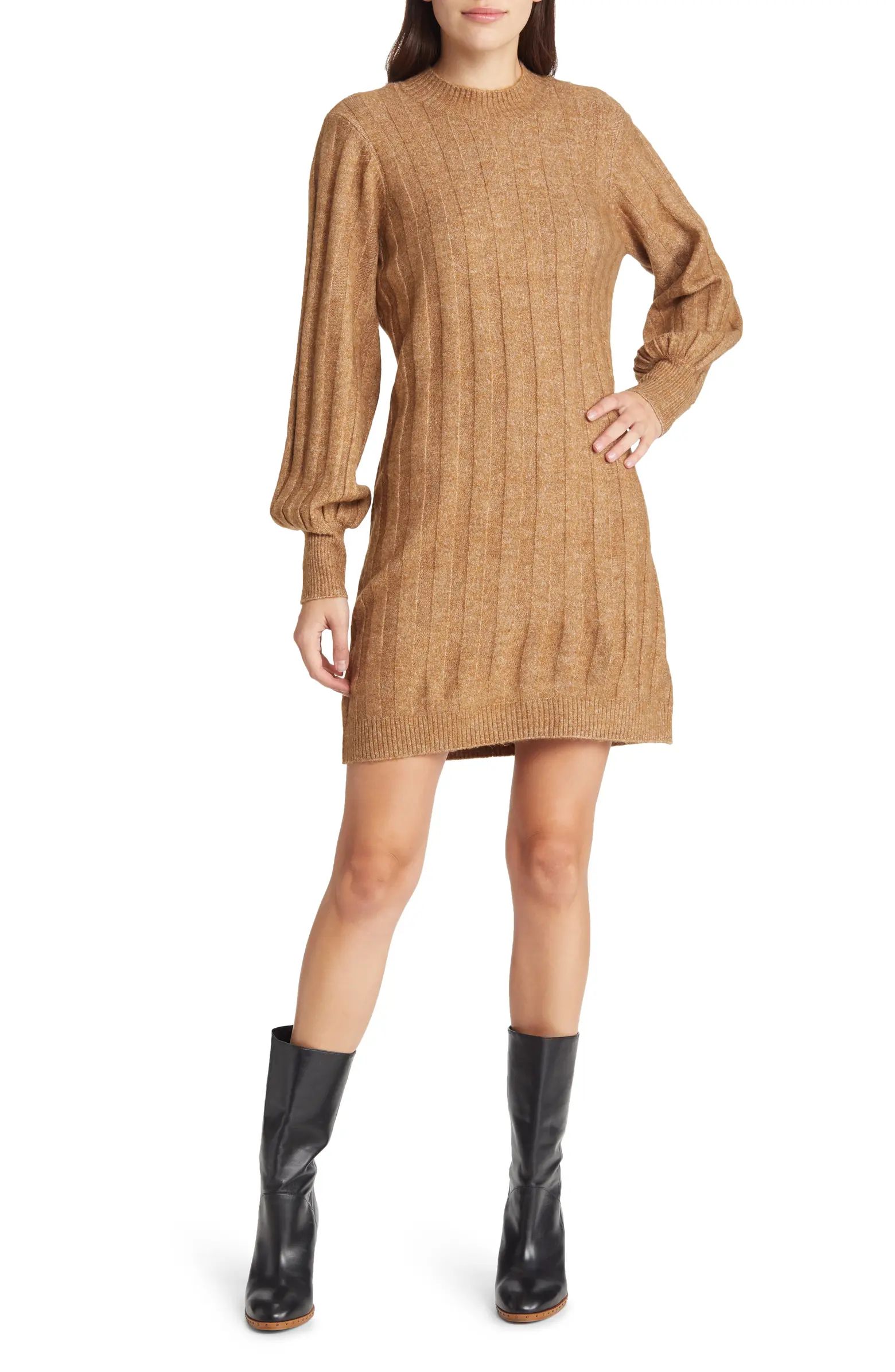 Alanis Long Sleeve Rib Sweater Dress | Nordstrom