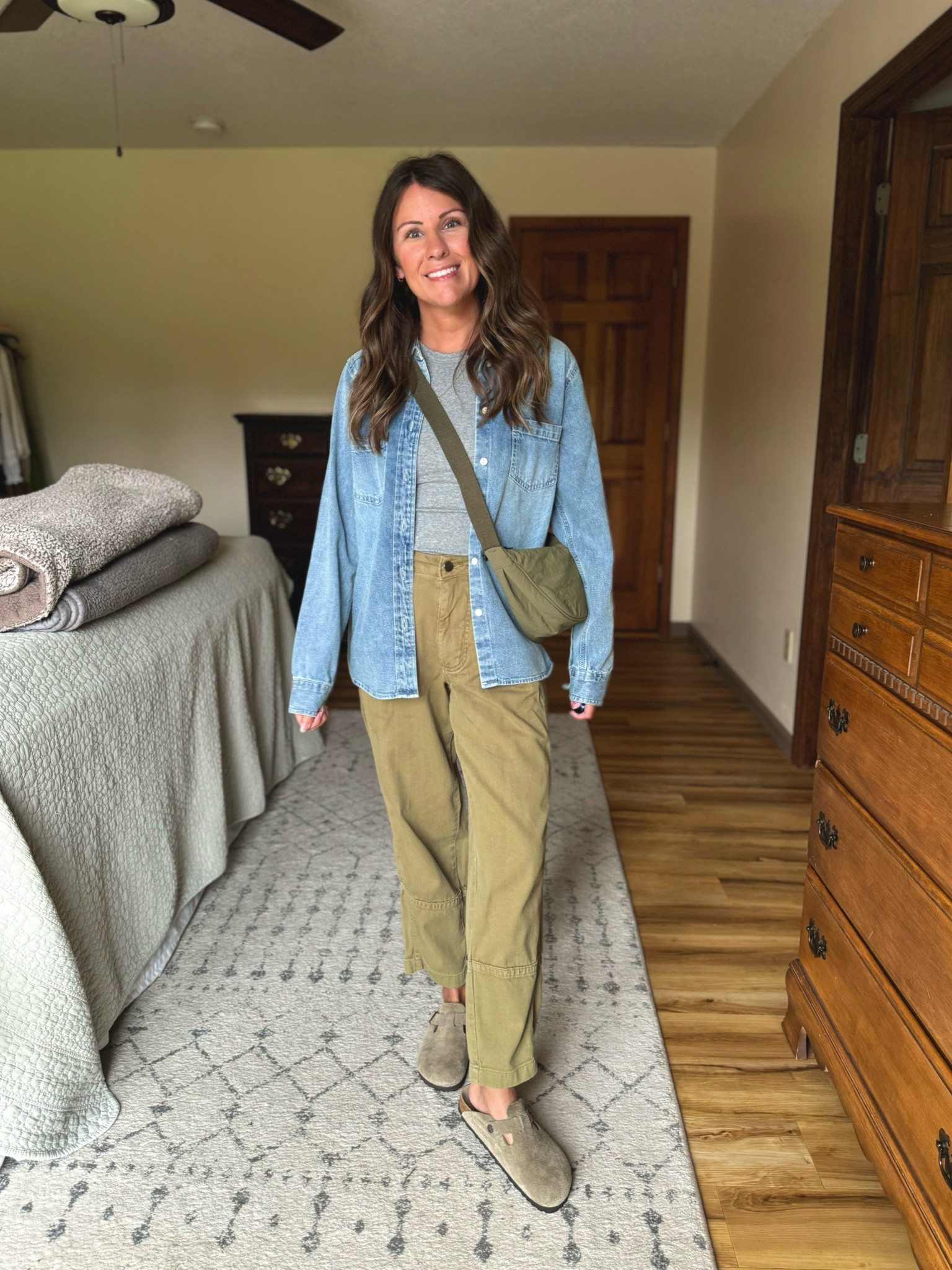 Wearing size small in the tank and the denim button up. I sized up to a 2 in the pants,  I bought them back when I carried more weight in my stomach. I am normally a size 0.  


#ltkfindsunder50 #ltkseasonal #ltkfindsunder100

#LTKWorkwear #LTKShoeCrush #LTKItBag