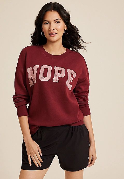 Nope Oversized Fit Sweatshirt | Maurices