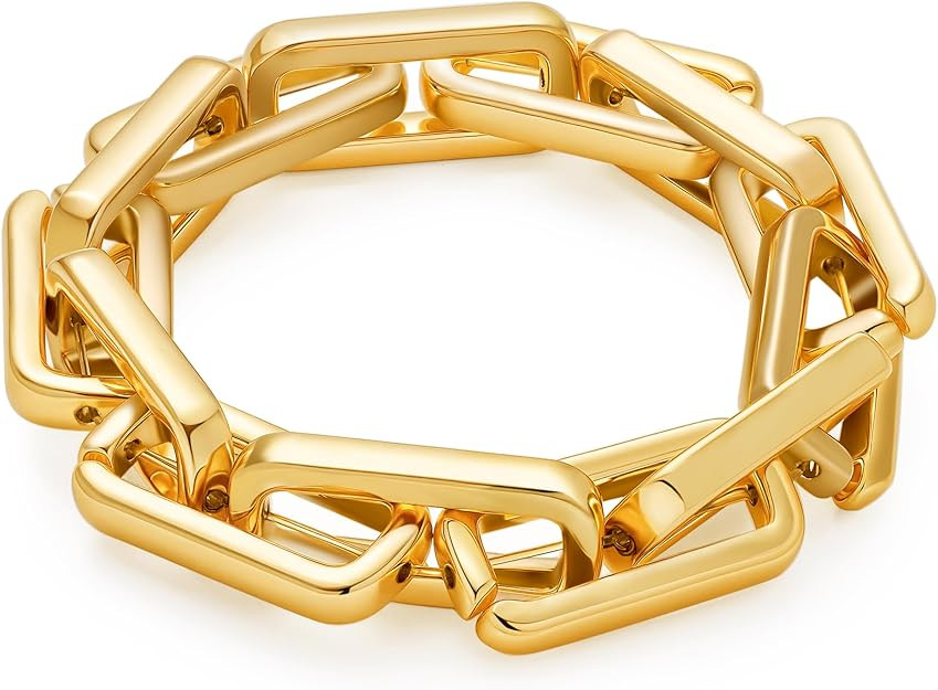 WOWORAMA Chunky Chain Bracelet for Women Adjustable Elastic Stretch Link Bracelets Thick Chunky L... | Amazon (US)