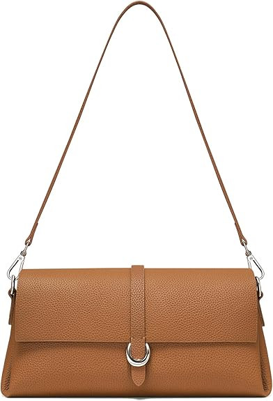 CHUNLI Genuine Leather Clutch Purses for Women Shoulder Bag Trendy Top-Handle Handbags with 2 Adj... | Amazon (US)