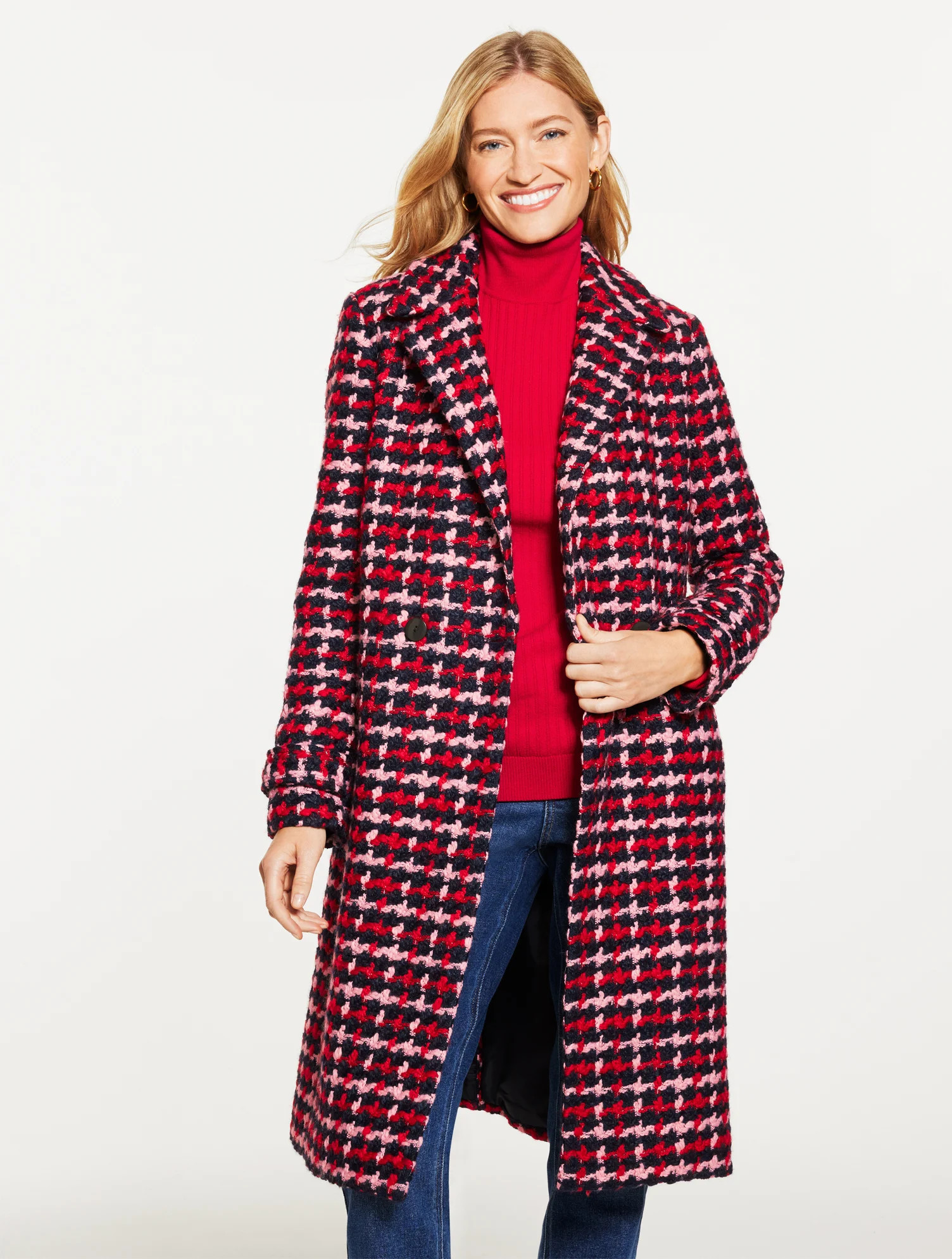Plus Size - Sugarplum Tweed Coat - Blue - X Talbots | Talbots