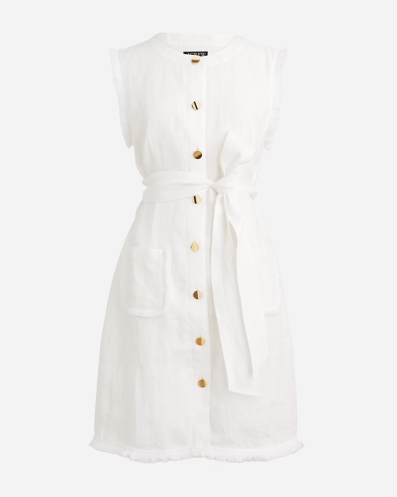 Raw-hem mini shirtdress in linen | J.Crew US