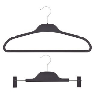 Non-Slip Rubberized Suit Hanger Black Pkg/10 | The Container Store