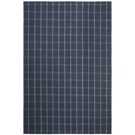 Lauren Ralph Lauren Tamworth Check Hand Woven, 50% Wool, 50% Viscose, Navy Area Rug | Wayfair North America