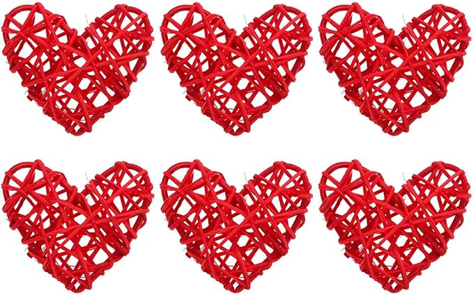 Natural Wicker Rattan Heart Shaped Balls DIY Craft Vase Filler Hanging Balls Ornaments for Weddin... | Amazon (US)