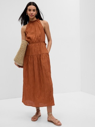 Satin High Neck Midi Dress | Gap (US)