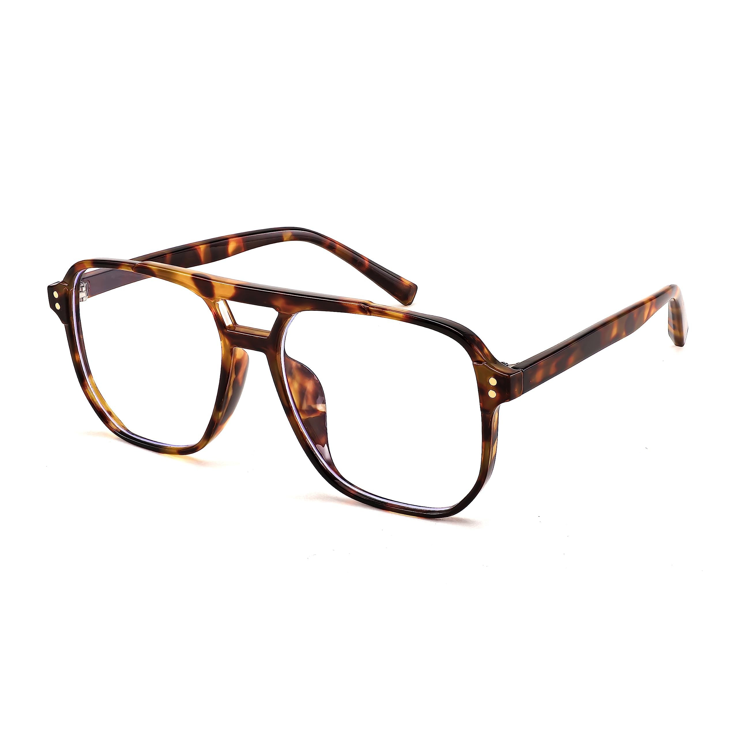 FEISEDY Blue Light Blocking Glasses Fake Nerd Clear Square Computer Lightweight Pilot Glasses Frame Oversized B2866 | Amazon (US)