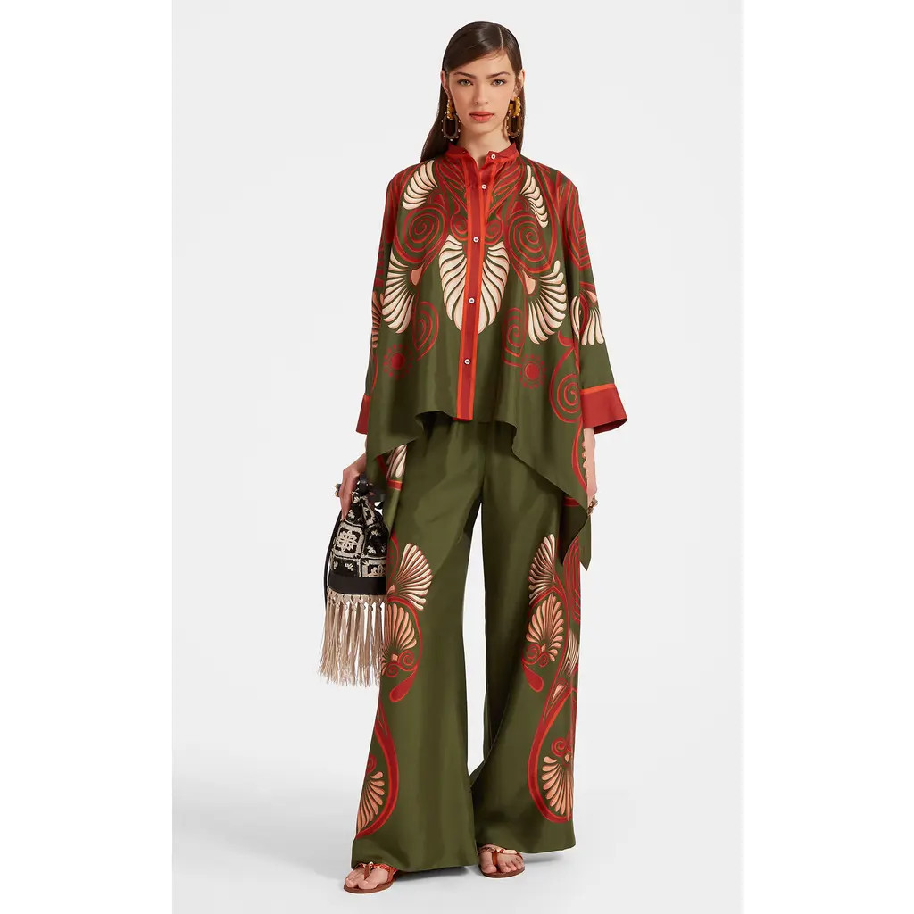 La DoubleJ Foulard Shirt in Kerylos Placée Dark Green at Nordstrom, Size Small L It | Nordstrom