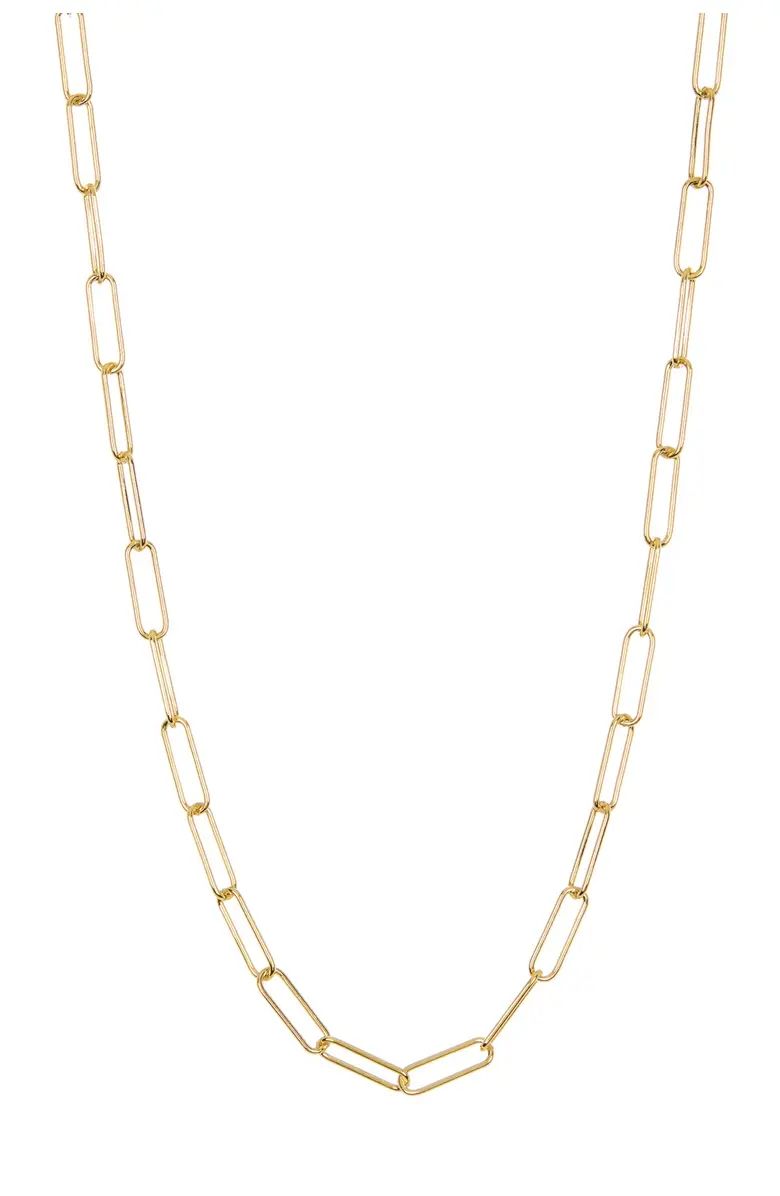 14K Gold Plated Sterling Silver Paper Clip Necklace | Nordstrom Rack