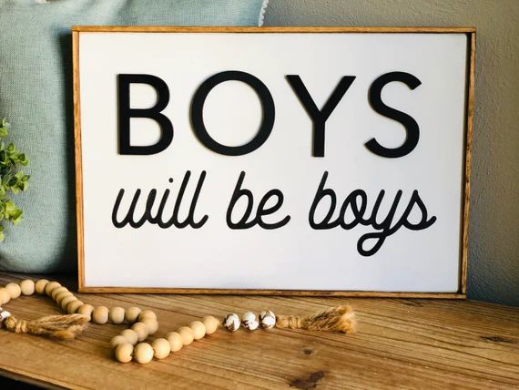 3d kids play room sign, boy sign, boys will be boys, sign for boys room, sign for play room, 3d k... | Etsy (US)