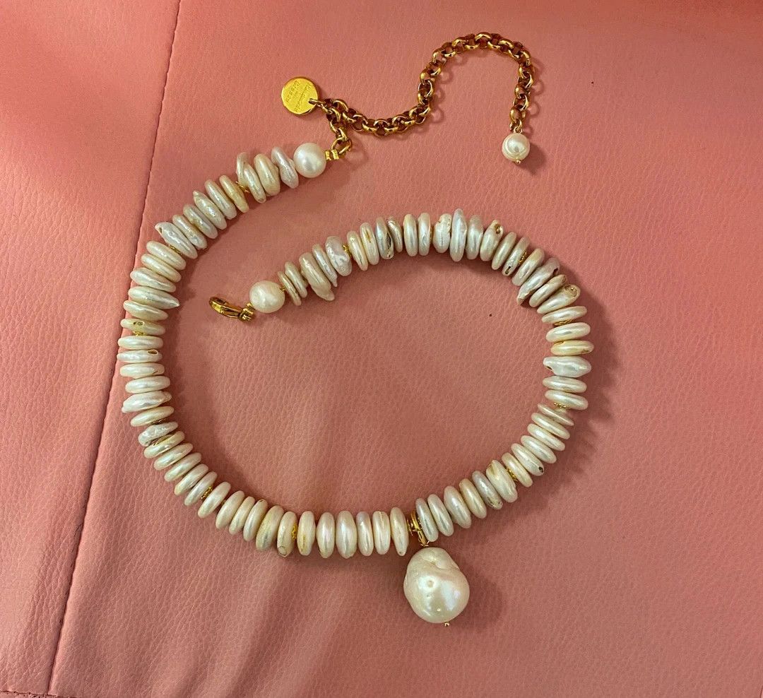 Baroque Pearl Necklace, Large Pearl Pendant Necklace, Irregular Shape Pearl Necklace, Big Freshpe... | Etsy (US)