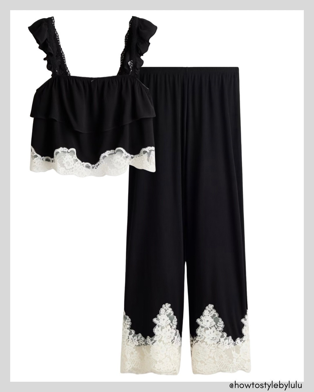 LACE TRIMMED PYJAMA🖤✨