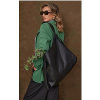 Black Super Oversized Knot Handle Shopper Bag | PrettyLittleThing IE