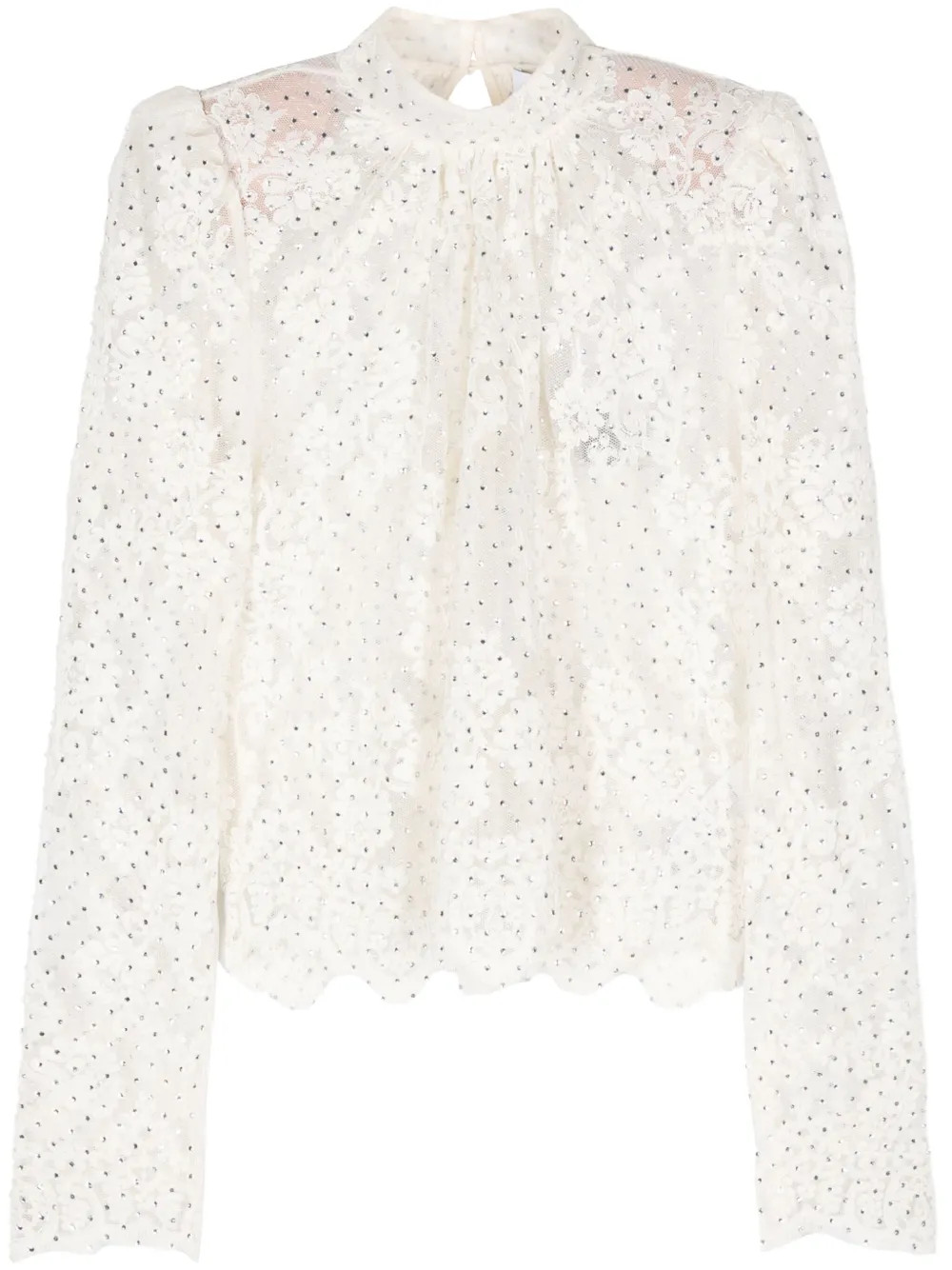 Self-Portrait crystal-embellished Blouse | Neutrals | FARFETCH | Farfetch Global