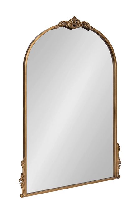 Kate and Laurel Myrcelle Traditional Arched Mirror, 25 x 33, Gold, Decorative Large Arch Mirror with Ornate Garland Detailing Along The Crown and Edges of The Frame

#LTKFind #LTKbeauty #LTKhome