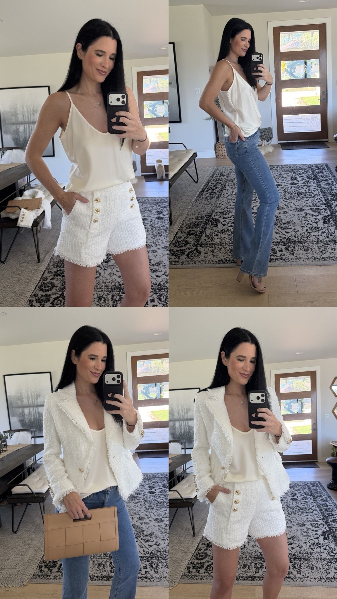 My @thenolishop blazer, camisole and jeans are up to 70% off with code INSIDER! 

I’m wearing a size medium in the cami but needed a size small. It runs large. I’m wearing a small in the tweed blazer and a 27 in the jeans.  

My @Gigi New York bag is 15% off with code DTKAUSTIN15.

#LTKOver40 #LTKTall #LTKSaleAlert