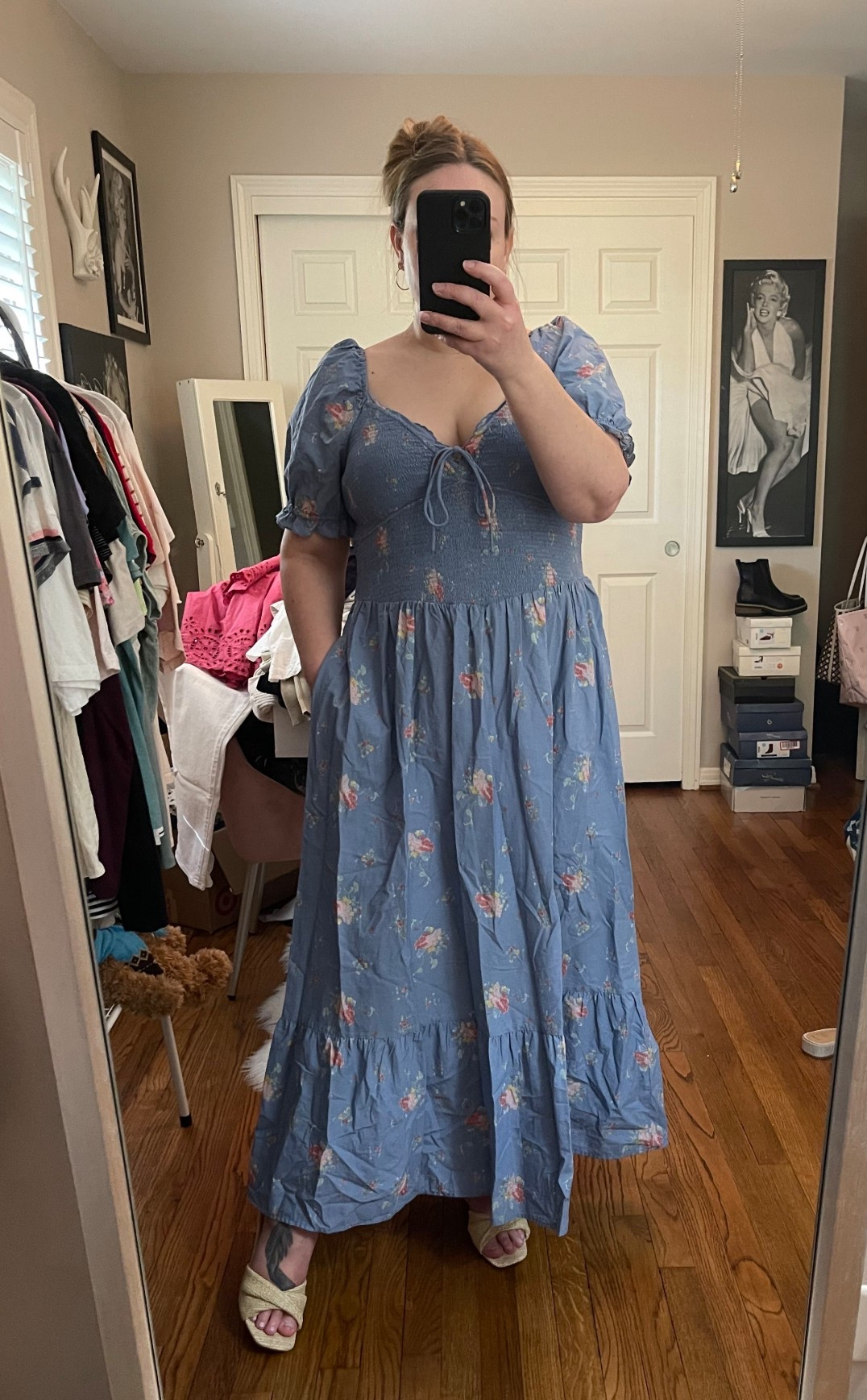 Blue floral dress, spring dress, target style, target dress, target outfit, maxi dress, western dress, short sleeve dress, spring wedding guest dress, boho dress, wedge sandals, spring sandals, spring style, spring outfit 

#LTKWedding #LTKMidsize #LTKootd