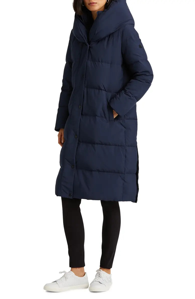 Pillow Hood Longline Down & Feather Jacket | Nordstrom