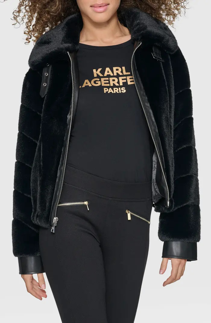 KARL LAGERFELD PARIS Faux Fur Jacket | Nordstromrack | Nordstrom Rack