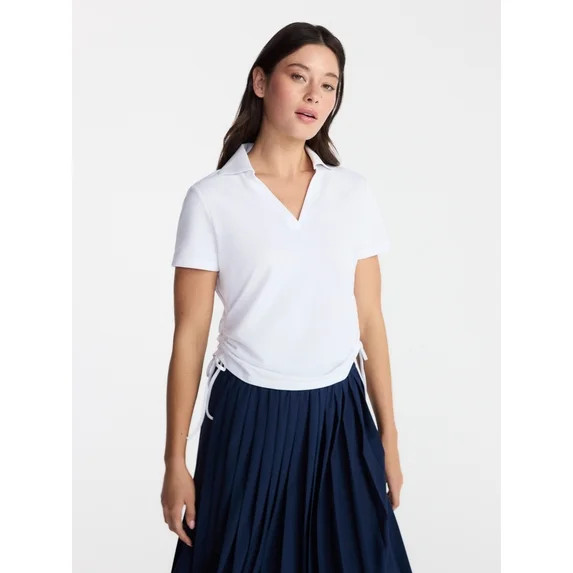 Avia Women's Cinched Side Pique Polo Shirt, Sizes XS-XXXL | Walmart (US)