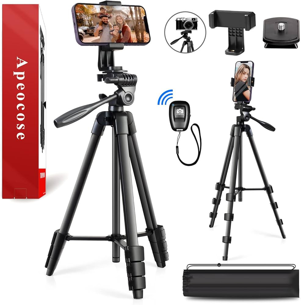 Apeocose 55" Phone Tripod for iPhone with Quick-Release Plate & 360 Degree Rotating Phone Mount H... | Amazon (CA)