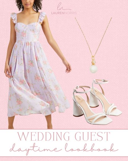 Wedding guest dress with pearl necklace and white heels 👰🏼‍♀️🤍

#LTKWedding