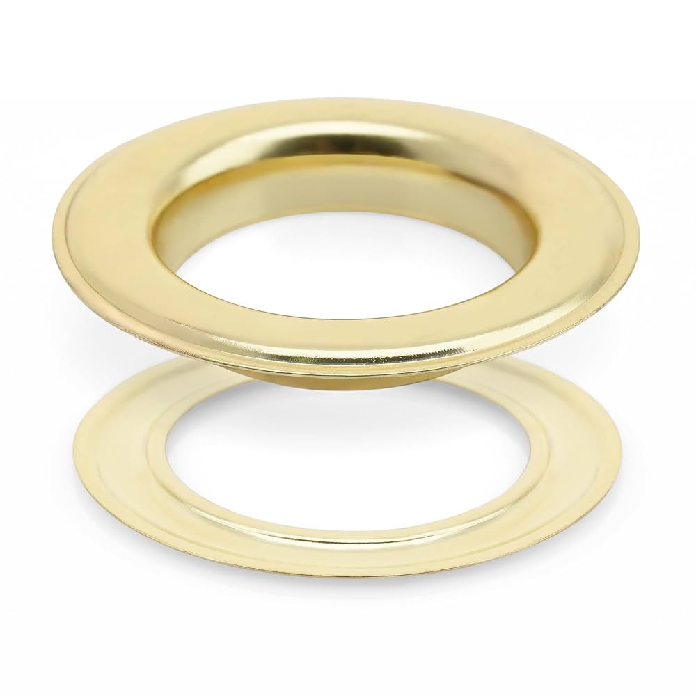 CRAFTMEMORE 1 inch Hole 10 Sets Grommets Eyelets with Washers for Leather, Tarp, Canvas (Gold) | Amazon (US)
