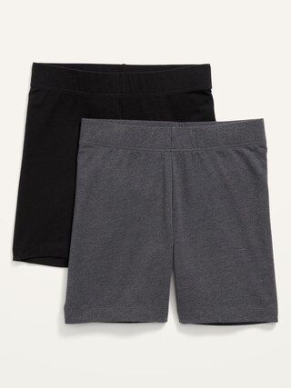 High-Waisted Jersey Biker Shorts 2-Pack For Women -- 6-Inch Inseam | Old Navy (US)