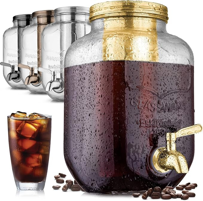 Zulay Kitchen 1 Gallon Cold Brew Coffee Maker - Large Iced Tea & Cold Brew Pitcher with Extra-Thi... | Amazon (US)
