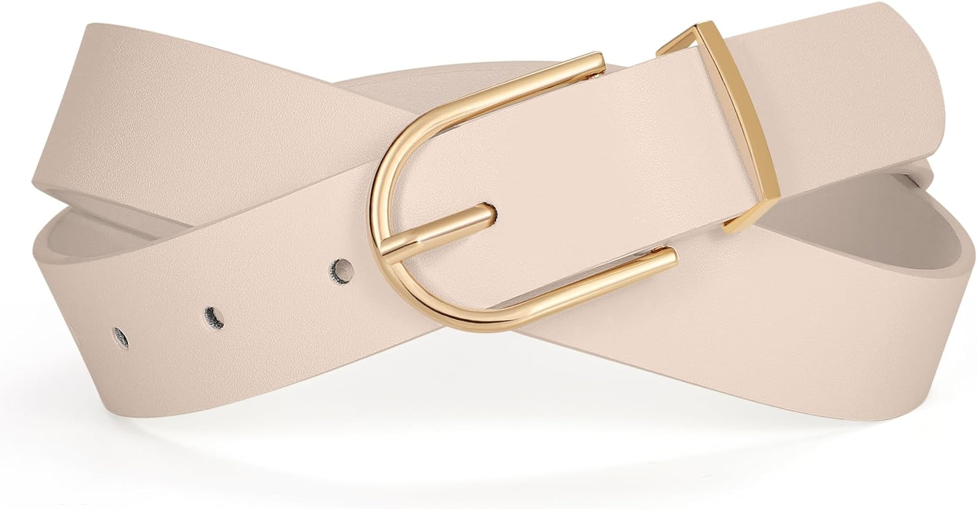 SANSTHS Women Faux Leather Chic Belts for Jeans Pants Fashion Ladies Belt Solid Color with Gold C... | Amazon (US)