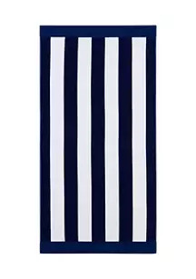Navy Striped Beach Towel | Belk