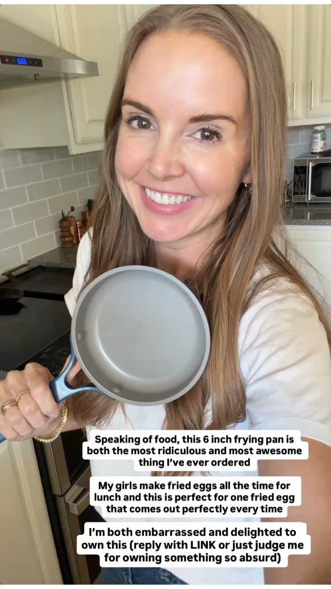 This 6-inch egg pan is the most ridiculous, but awesome thing I’ve ever ordered! It’s the perfect size for one egg that come out perfect every time.

I’ve also linked an 8-inch one (use code WELCOME20 for $20 off)

#LTKHome
