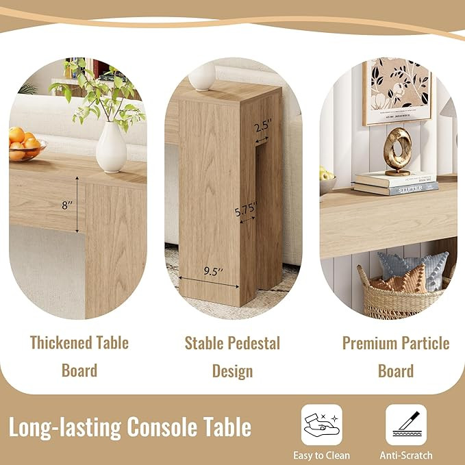 Extra Long Sofa Console Table for Entryway Living Room, 79-Inch Farmhouse Wood Behind Couch Table... | Amazon (US)