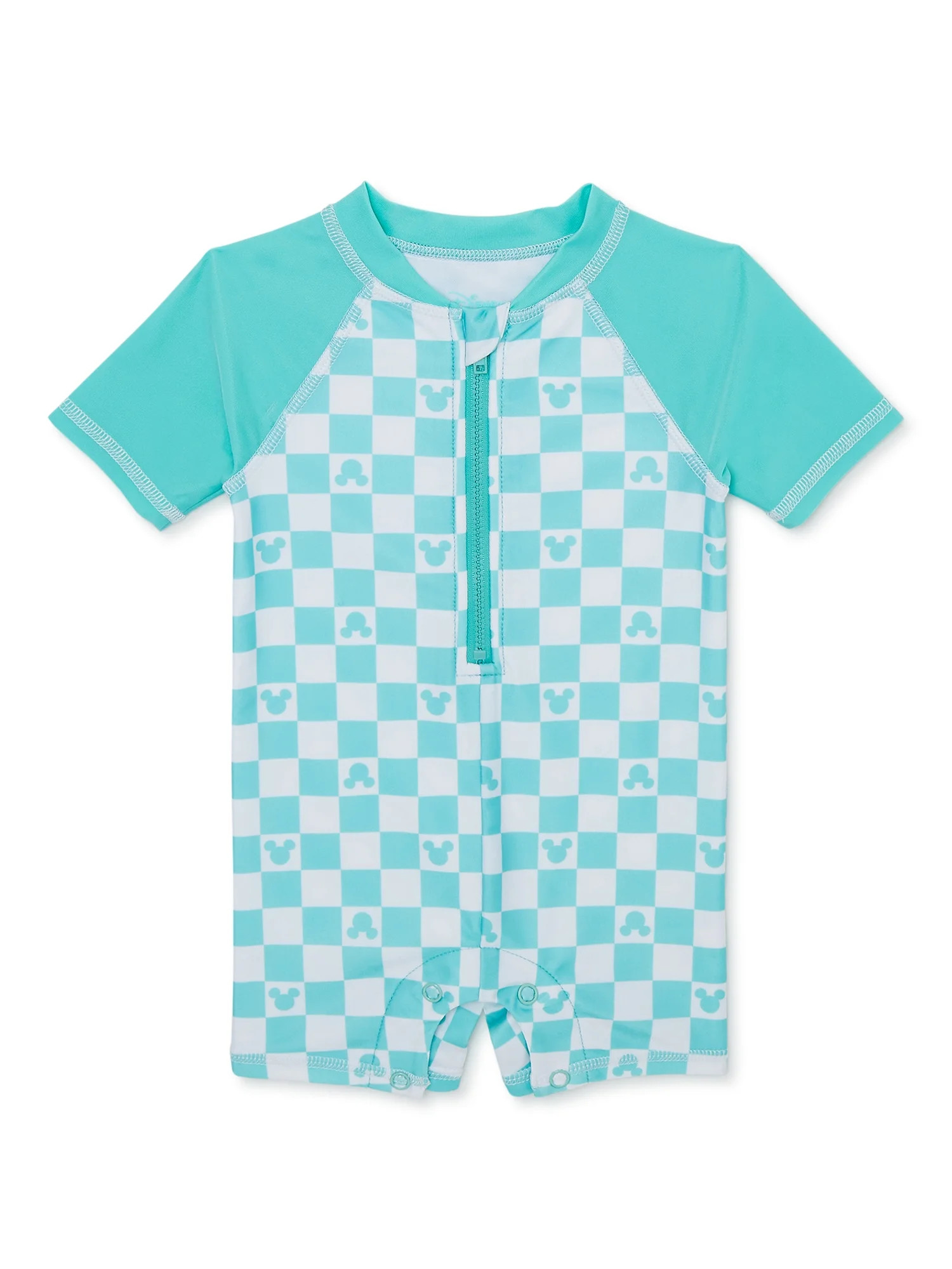 Mickey Mouse Baby Short Sleeve Rashguard Swimsuit, 1-Piece, Sizes 0/3-12 Months | Walmart (US)