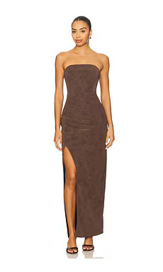 Line & Dot Alfie Maxi Dress in Chocolate from Revolve.com | Revolve Clothing (Global)
