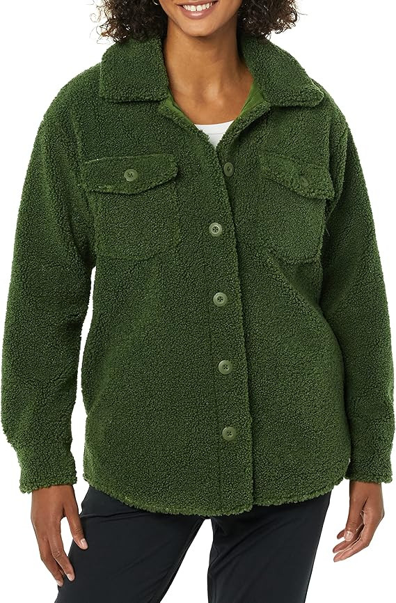 Amazon Essentials Women's Oversized Teddy Sherpa Shirt Jacket (Previously Goodthreads) | Amazon (US)