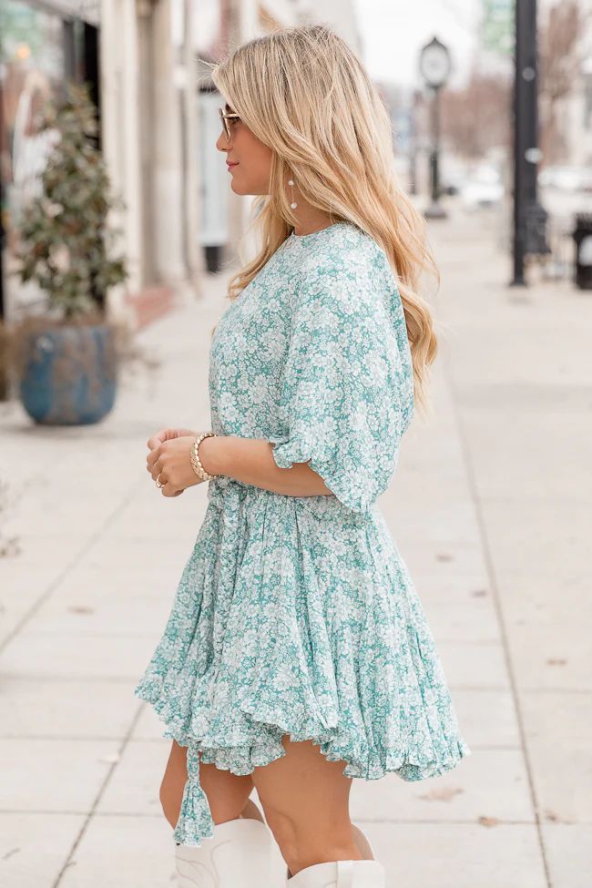 Brunch Plans Green Rope Detail Dress | Pink Lily