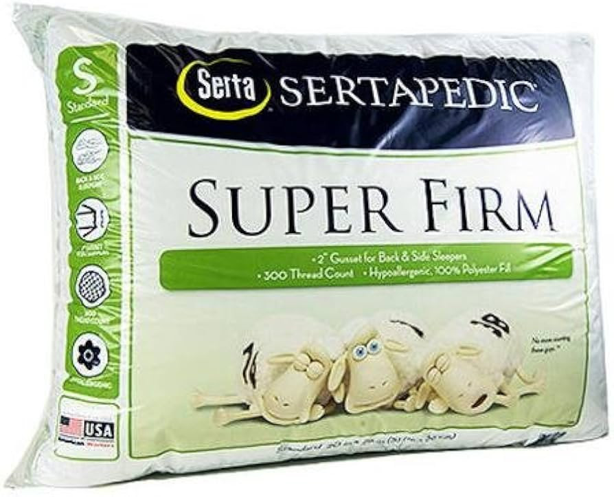 Set of 2 Machine Washable Sertapedic Super Firm Pillow 300 Thread Count (King) | Amazon (CA)