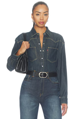 LEVI'S Teodora Western Shirt in Blue. - size L | Revolve Clothing (Global)
